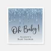 Baby Boy Shower Glitter Blue Specialized Servet (Voorkant)