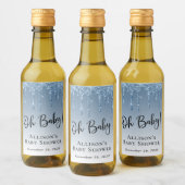 Baby Boy Shower Glitter Blue Specialized Wijn Etiket (Flessen)