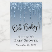 Baby Boy Shower Glitter Blue Specialized Wijn Etiket (Enkel label)