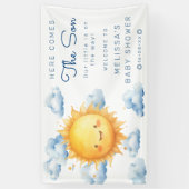 Baby Boy Shower Here Comes The Son Spandoek (Verticaal)