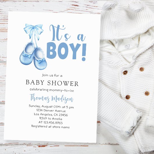 Baby Boy Shower Het is een Boy Blue Kaart