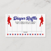 Baby Boy Shower, honkbal, luierritje Informatiekaartje (Voorkant)