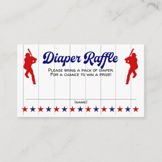 Baby Boy Shower, honkbal, luierritje Informatiekaartje (Voorkant)