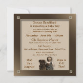 BABY BOY SHOWER INVITATION - BABY EN TEDDY BEAR KAART (Achterkant)