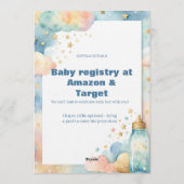 Baby Boy Shower Invitation | Blue Teddy Bear Kaart (Achterkant)