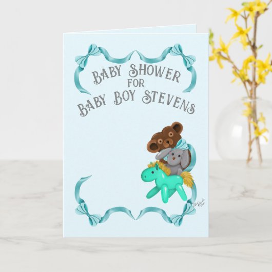Baby Boy Shower Invitation Kaart (Gele Bloem)