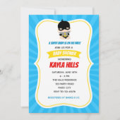 Baby Boy Shower Invitations (Superheld) Blue Kaart (Voorkant)