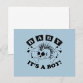 Baby Boy Shower Invite Kaart (Voorkant / Achterkant)