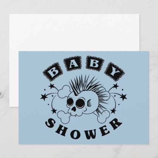 Baby Boy Shower Invite Kaart (Voorkant / Achterkant)