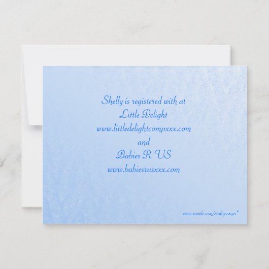 Baby Boy Shower Invite Kaart (Achterkant)