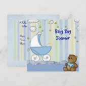 Baby Boy Shower Invite Kaart (Voorkant / Achterkant)