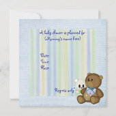 Baby Boy Shower Invite Kaart (Achterkant)