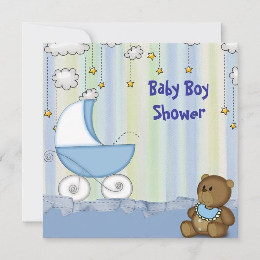 Baby Boy Shower Invite Kaart (Voorkant)