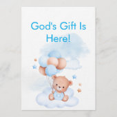 Baby Boy Shower Invite With Christian Bible Verse Kaart (Voorkant)
