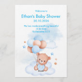 Baby Boy Shower Invite With Christian Bible Verse Kaart (Achterkant)