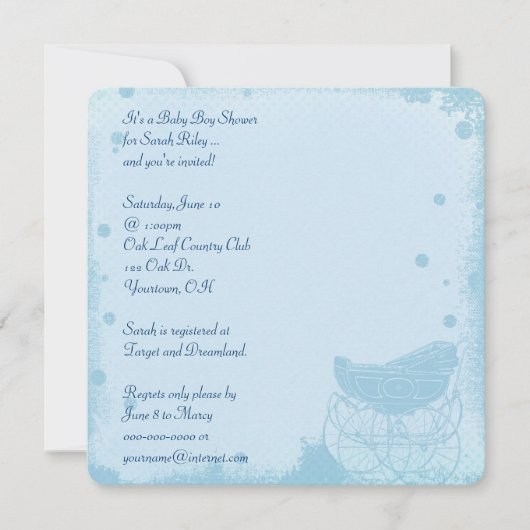  Baby Boy Shower Kaart (Voorkant)