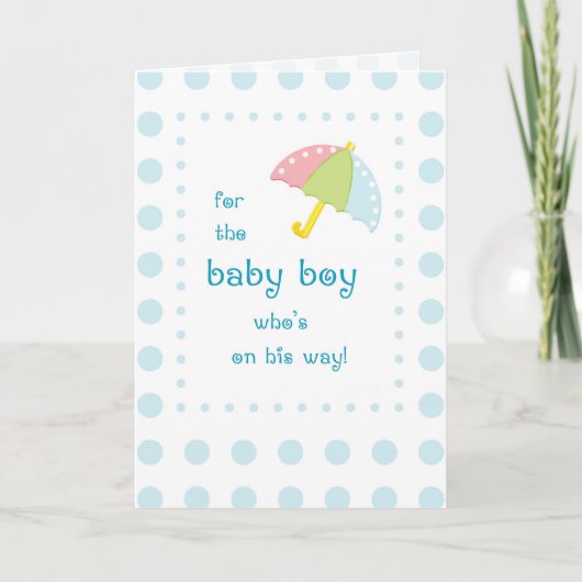 Baby Boy Shower, mbrella met blauwe Stippen (Voorkant)