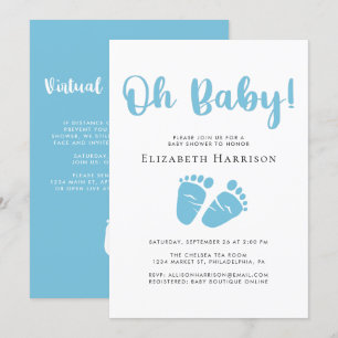 Baby Boy Shower met Virtual Option Blue Kaart