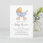 Baby Boy Shower met Virtual Option Blue Kaart (Staand voorkant)