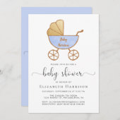 Baby Boy Shower met Virtual Option Blue Kaart (Voorkant / Achterkant)
