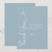 Baby Boy Shower Modern Blue Heart  Bedankkaart (Voorkant / Achterkant)