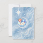 Baby Boy Shower Nodig Moonlight Stars Waterverf ui Bedankkaart (Achterkant)