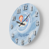 Baby Boy Shower Nodig Moonlight Stars Waterverf ui Grote Klok (Hoek)