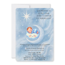 Baby Boy Shower Nodig Moonlight Stars Waterverf ui