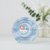 Baby Boy Shower Nodig Moonlight Stars Waterverf ui Kaart (Staand voorkant)