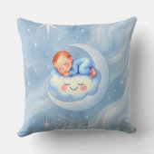 Baby Boy Shower Nodig Moonlight Stars Waterverf ui Kussen (Achterkant)