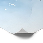 Baby Boy Shower Nodig Moonlight Stars Waterverf ui Poster (Hoek)