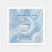 Baby Boy Shower Nodig Moonlight Stars Waterverf ui Servet (Voorkant)