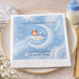 Baby Boy Shower Nodig Moonlight Stars Waterverf ui Servet