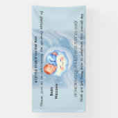 Baby Boy Shower Nodig Moonlight Stars Waterverf ui Spandoek (Verticaal)