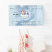 Baby Boy Shower Nodig Moonlight Stars Waterverf ui Spandoek (Insitu)