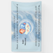 Baby Boy Shower Nodig Moonlight Stars Waterverf ui Spandoek (Verticaal)