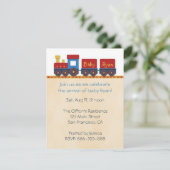 Baby Boy Shower nodigt uit: Gele, rode en blauwe t Kaart (Staand voorkant)