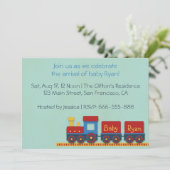 Baby Boy Shower nodigt uit: Gele, rode en blauwe t Kaart (Staand voorkant)