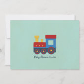 Baby Boy Shower nodigt uit: Gele, rode en blauwe t Kaart (Achterkant)