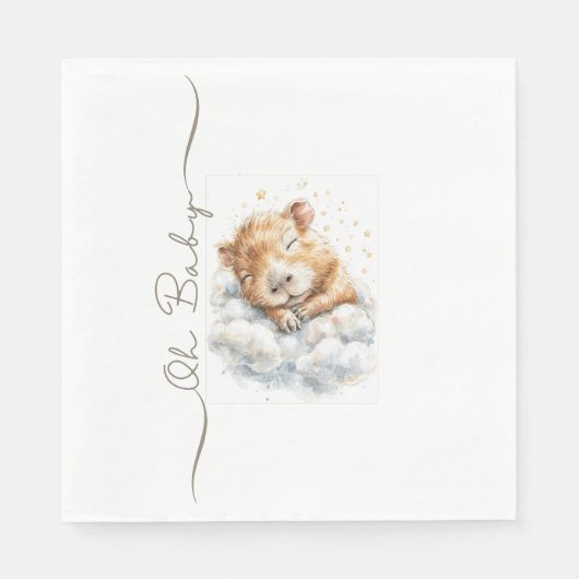 Baby Boy Shower • Oh Baby Capybara Design Servet (Voorkant)
