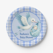 Baby Boy Shower Papieren Bordje (Voorkant)