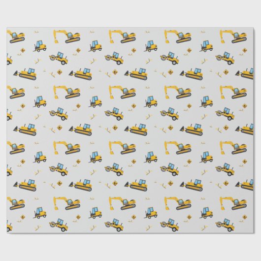 Baby Boy Shower Party Construction Dump Truck Cadeaupapier (Vlak)