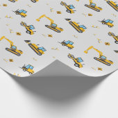 Baby Boy Shower Party Construction Dump Truck Cadeaupapier (Hoek)