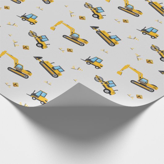 Baby Boy Shower Party Construction Dump Truck Cadeaupapier (Hoek)