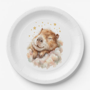 Baby Boy Shower Plate • Capybara Design Papieren Bordje