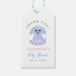 Baby Boy Shower Puppy Blue op maat Cadeaulabel