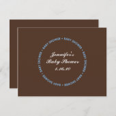 Baby Boy Shower Registry Card - Brown Border Kaart (Voorkant / Achterkant)