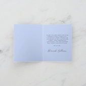 Baby Boy Shower Retro Carriage Blue Gold Bedankkaart (Binnen)