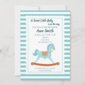 Baby boy Shower rocpaard Invitation Kaart (Voorkant)