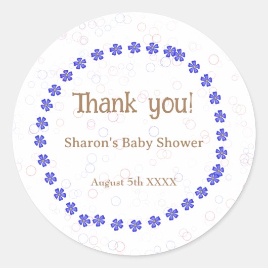 Baby Boy Shower Ronde Sticker (Voorkant)